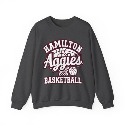 Adult Crewneck Sweatshirt \ Hamilton Aggies Basketball \ HABKG1