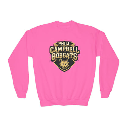 Youth Crewneck Sweatshirt \ Phill Campbell Bobcats \ PCB1