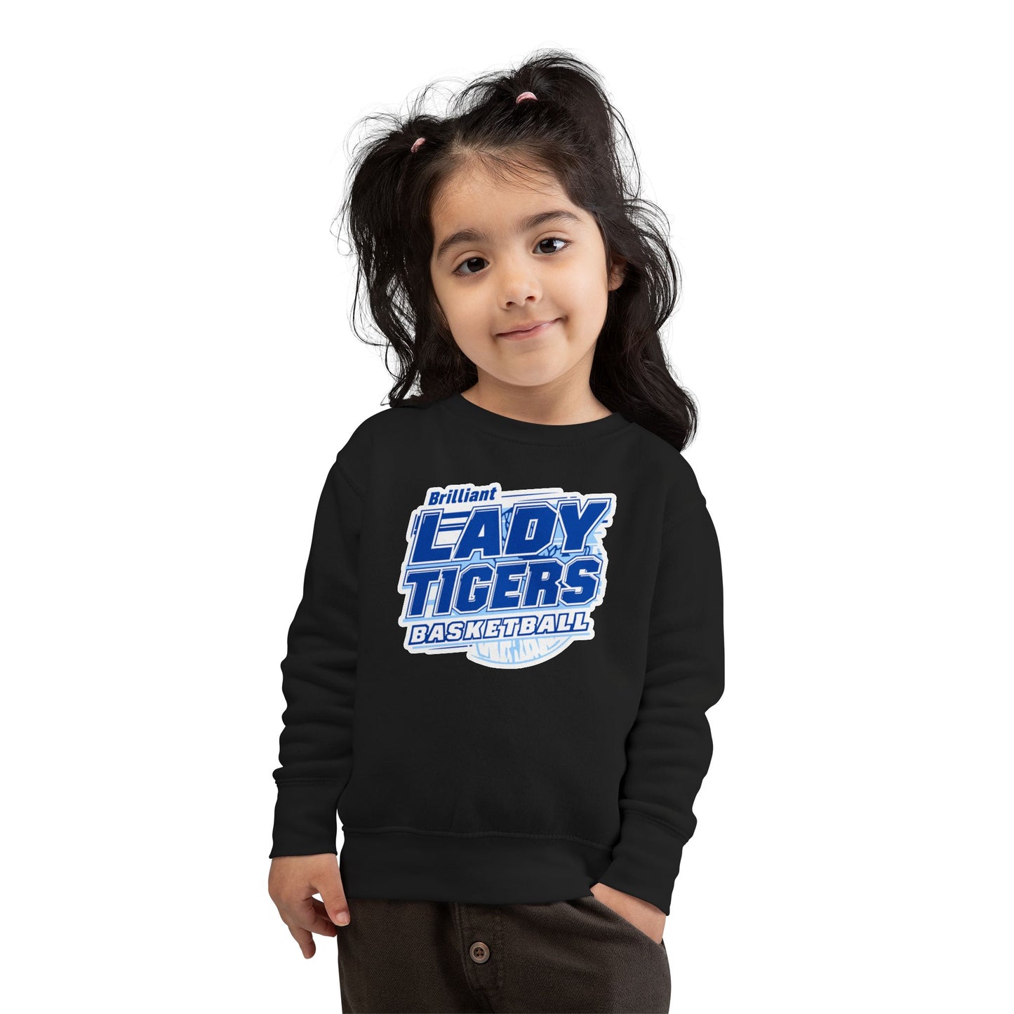 Toddler Crewneck Sweatshirt \ Brilliant Tigers Basketball \ BTBKG2