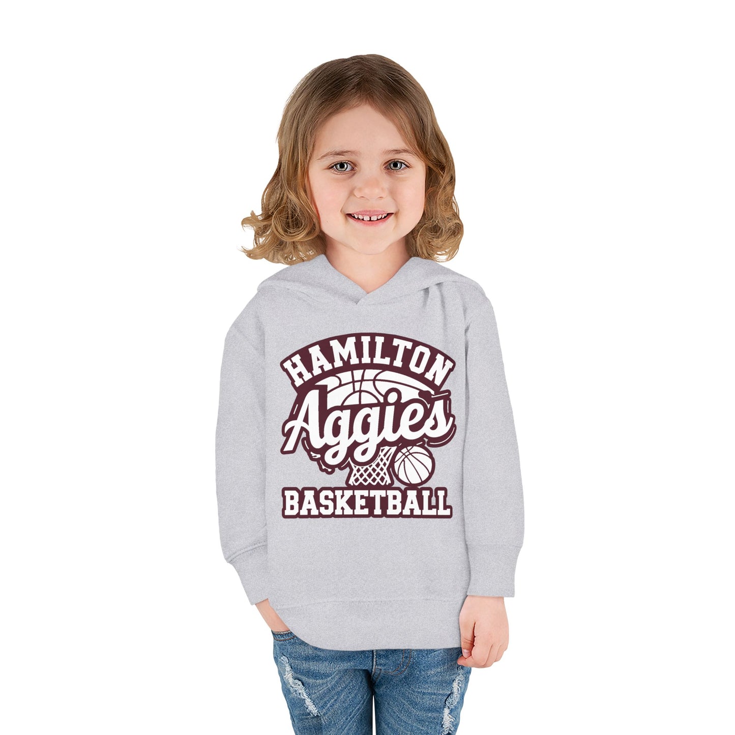 Toddler Hoodie Sweatshirt \ Hamilton Aggies Basketball \ HABBG1