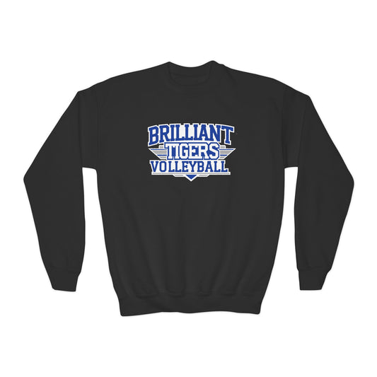 Youth Crewneck Sweatshirt \ Brilliant Tigers Volleyball \ BTV2