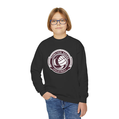 Youth Crewneck Sweatshirt \ Hamilton Aggies Volleyball \ HAV1