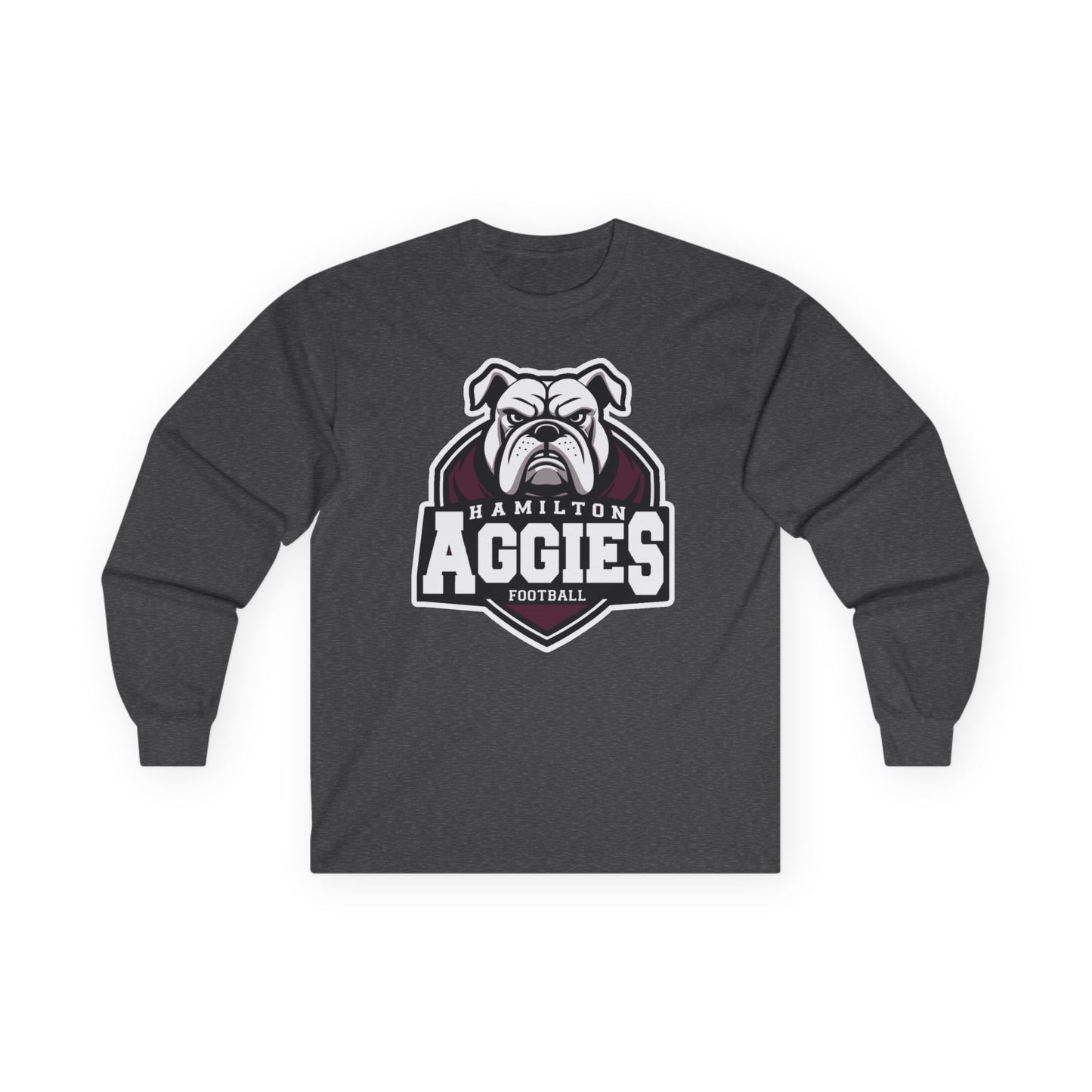 Adult Long Sleeve Tee \ Hamilton Aggies Football \ HAF2