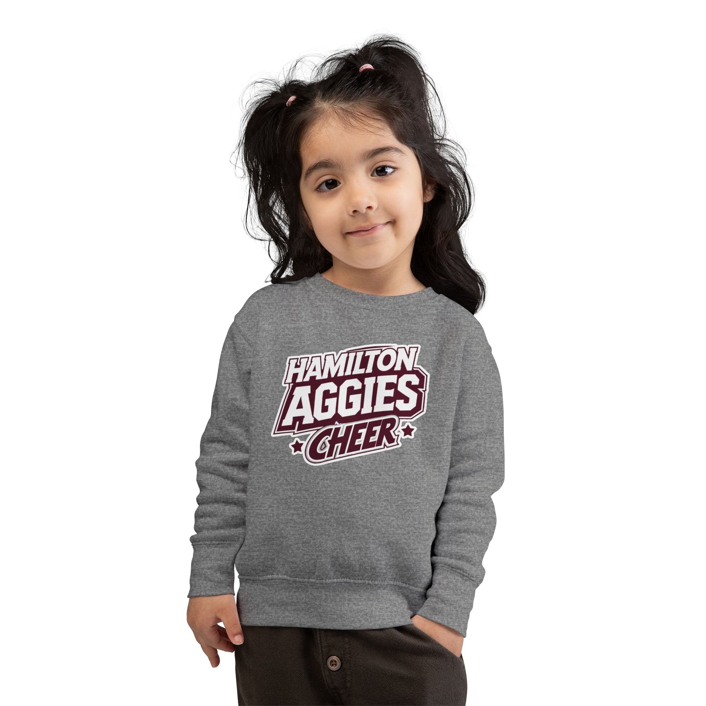 Toddler Crewneck Sweatshirt \ Hamilton Aggies Cheer \ HAC1