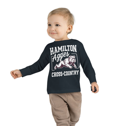 Toddler Long Sleeve Tee \ Hamilton Aggies Cross-Country \ HCC2