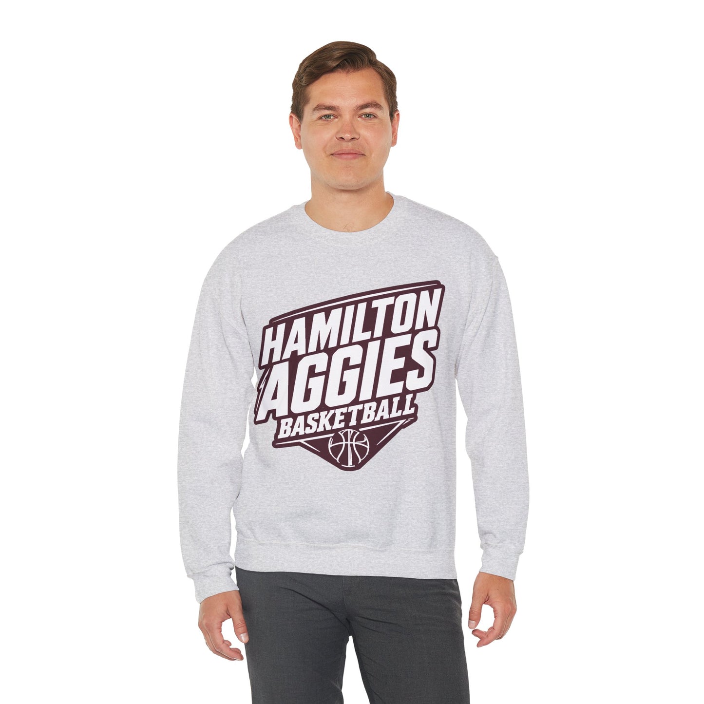 Adult Crewneck Sweatshirt \ Hamilton Aggies Basketball \ HABB2