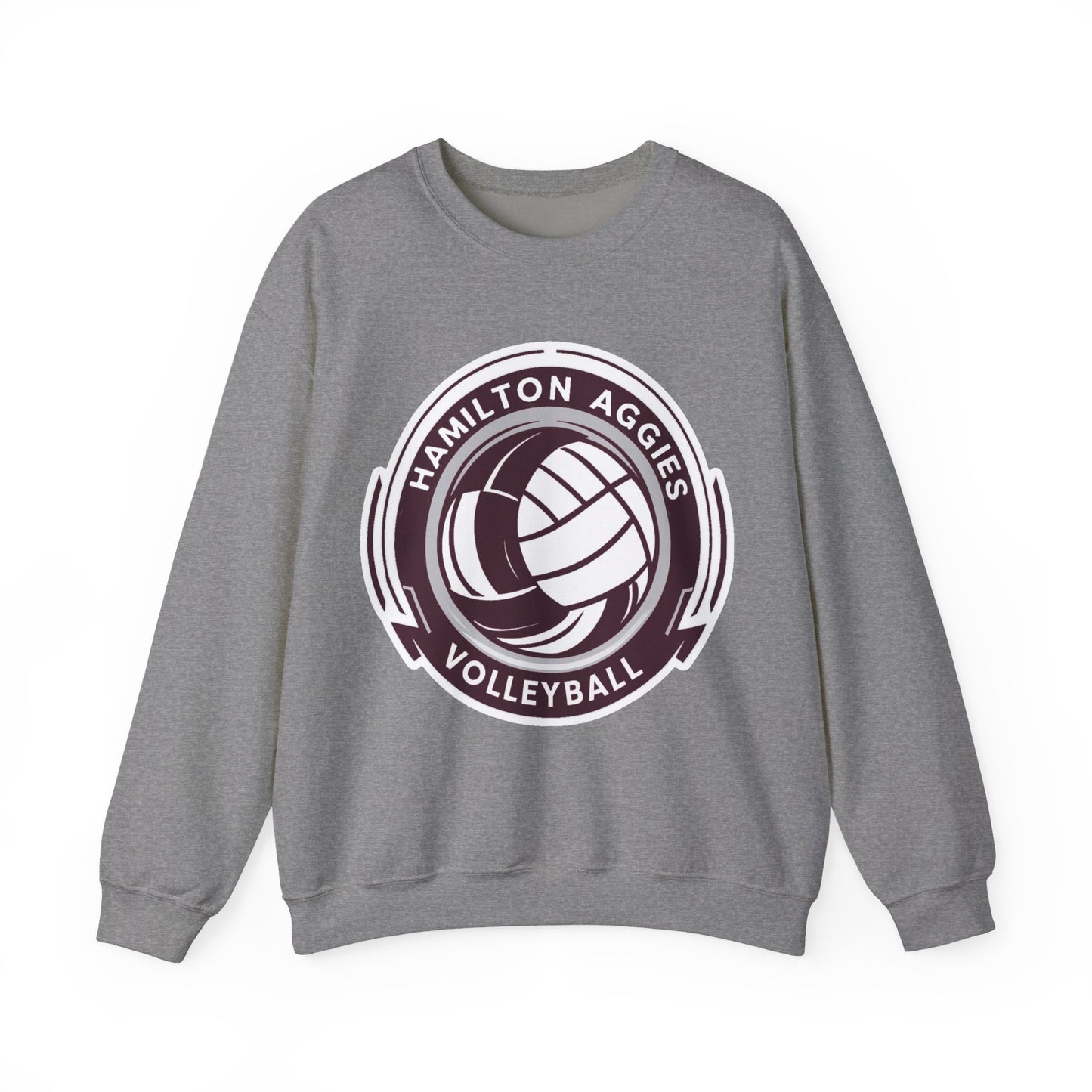 Adult Crewneck Sweatshirt \ Hamilton Aggies Volleyball \ HAV1