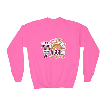 Youth Crewneck Sweatshirt \ It's a Great Day to be an Aggie! \ GDA1
