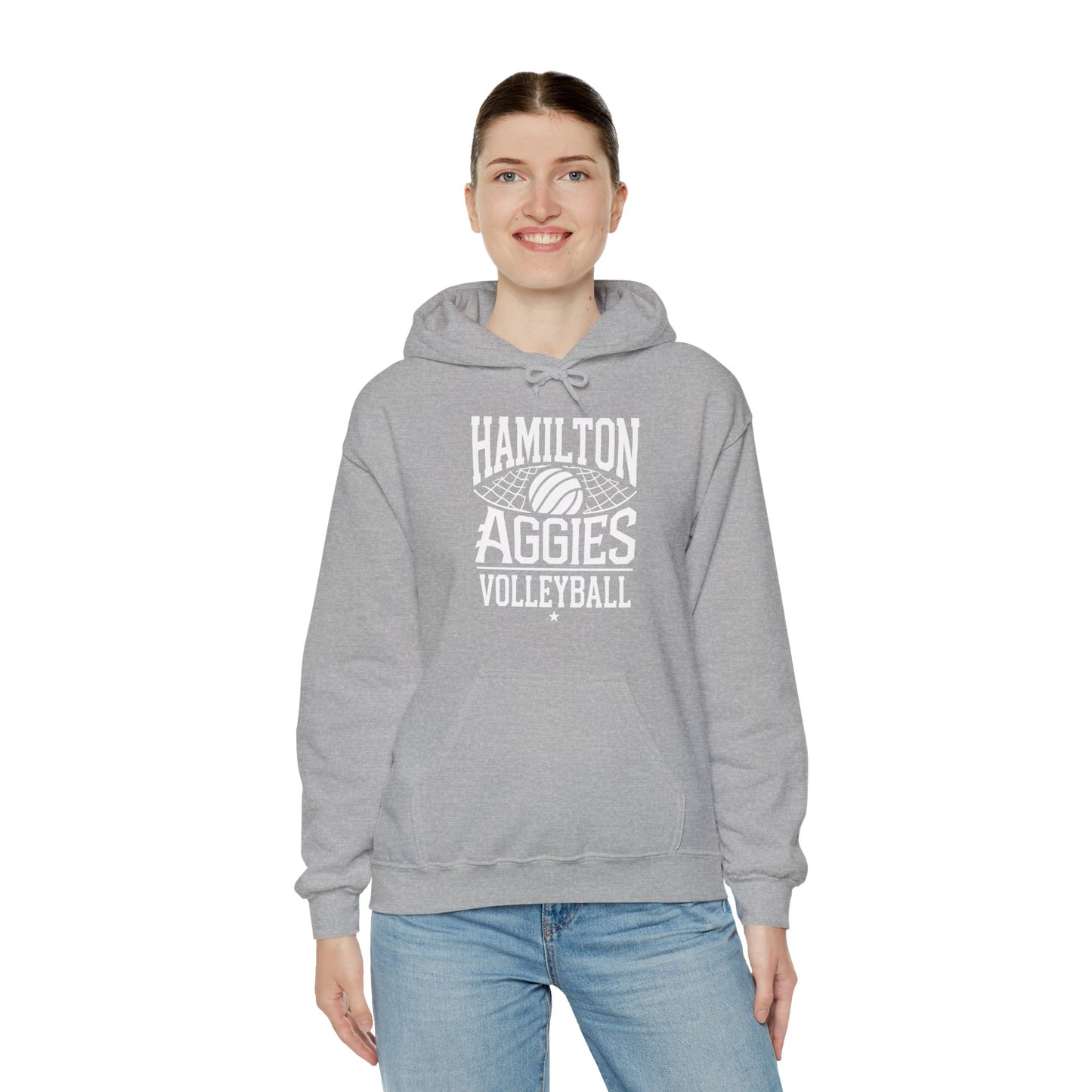 Adult Hoodie Sweatshirt \ Hamilton Aggies Volleyball \ HAV2