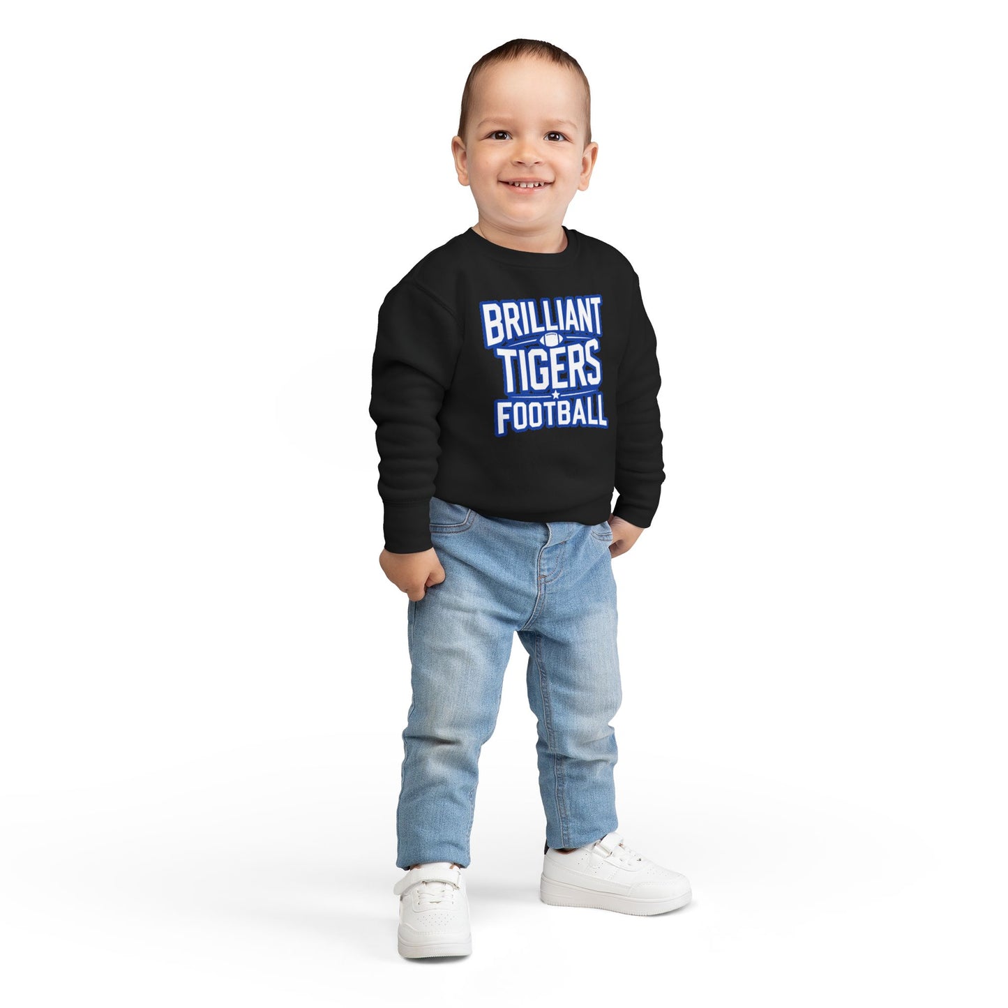 Toddler Crewneck Sweatshirt \ Brilliant Tigers Football \ BTF1