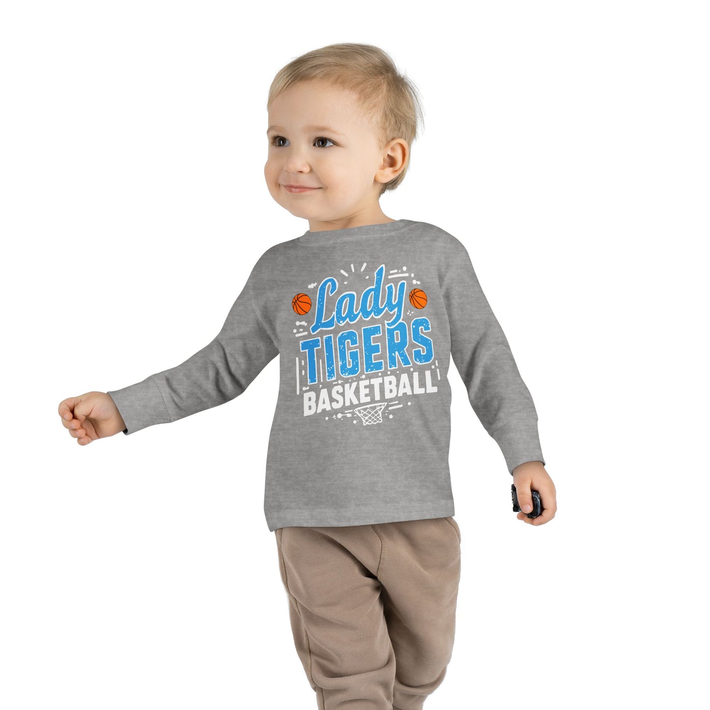 Toddler Long Sleeve Tee \ Brilliant Tigers Basketball \ BTBKG1