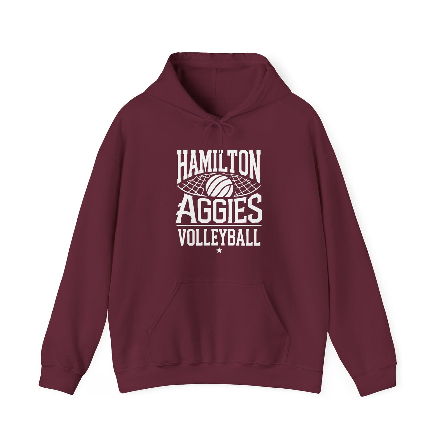 Adult Hoodie Sweatshirt \ Hamilton Aggies Volleyball \ HAV2