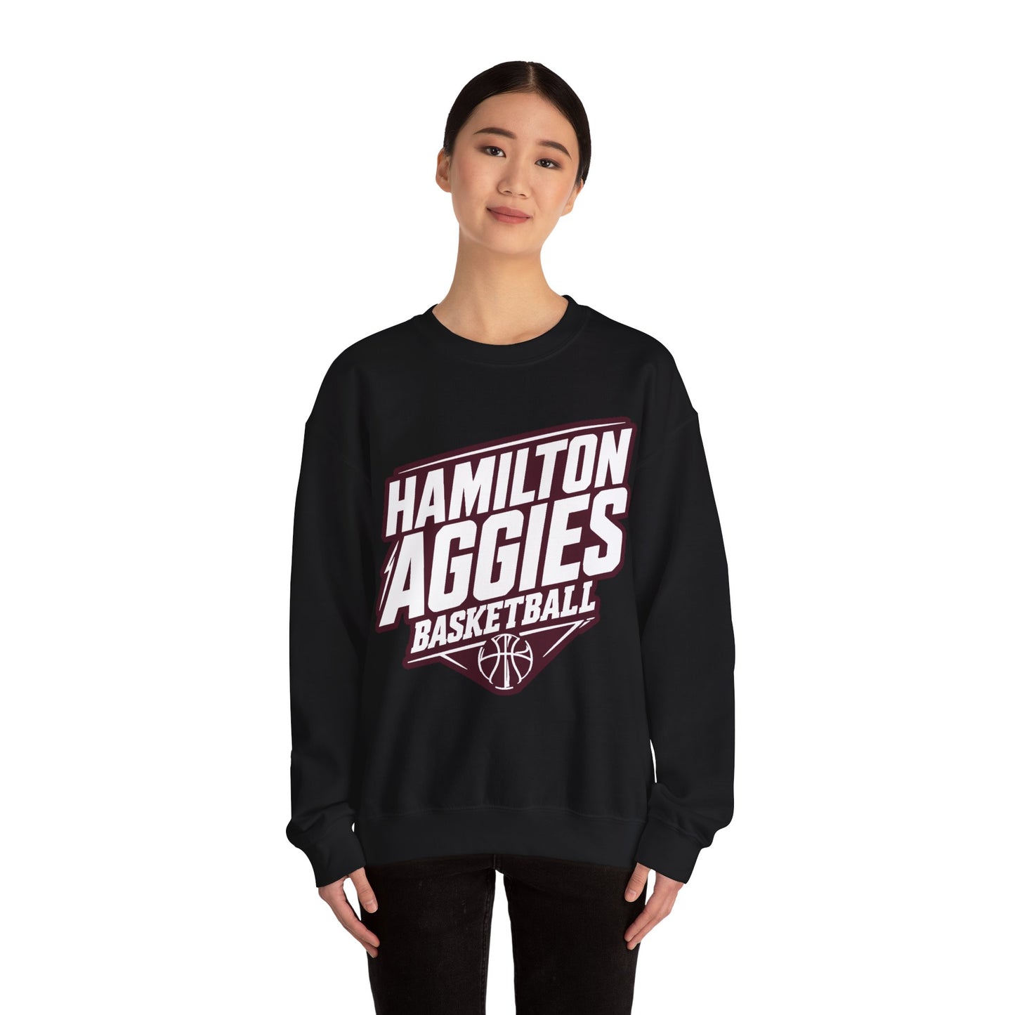 Adult Crewneck Sweatshirt \ Hamilton Aggies Basketball \ HABB2