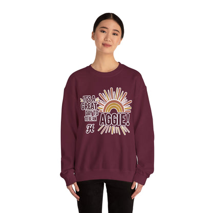 Adult Crewneck Sweatshirt \ It's a Great Day to be an Aggie! \ GDA1