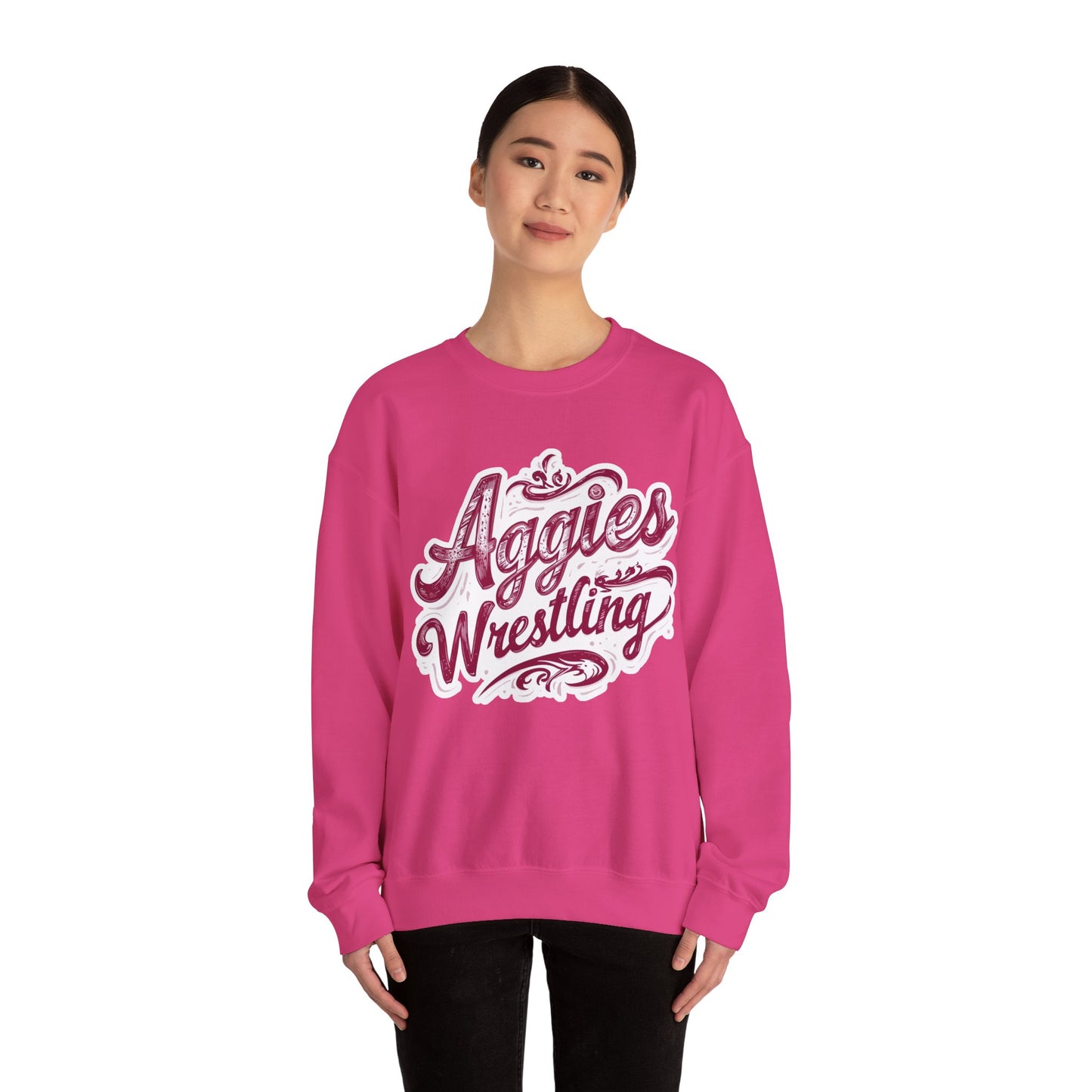 Adult Crewneck Sweatshirt \ Hamilton Aggies Wrestling \ HAWG2