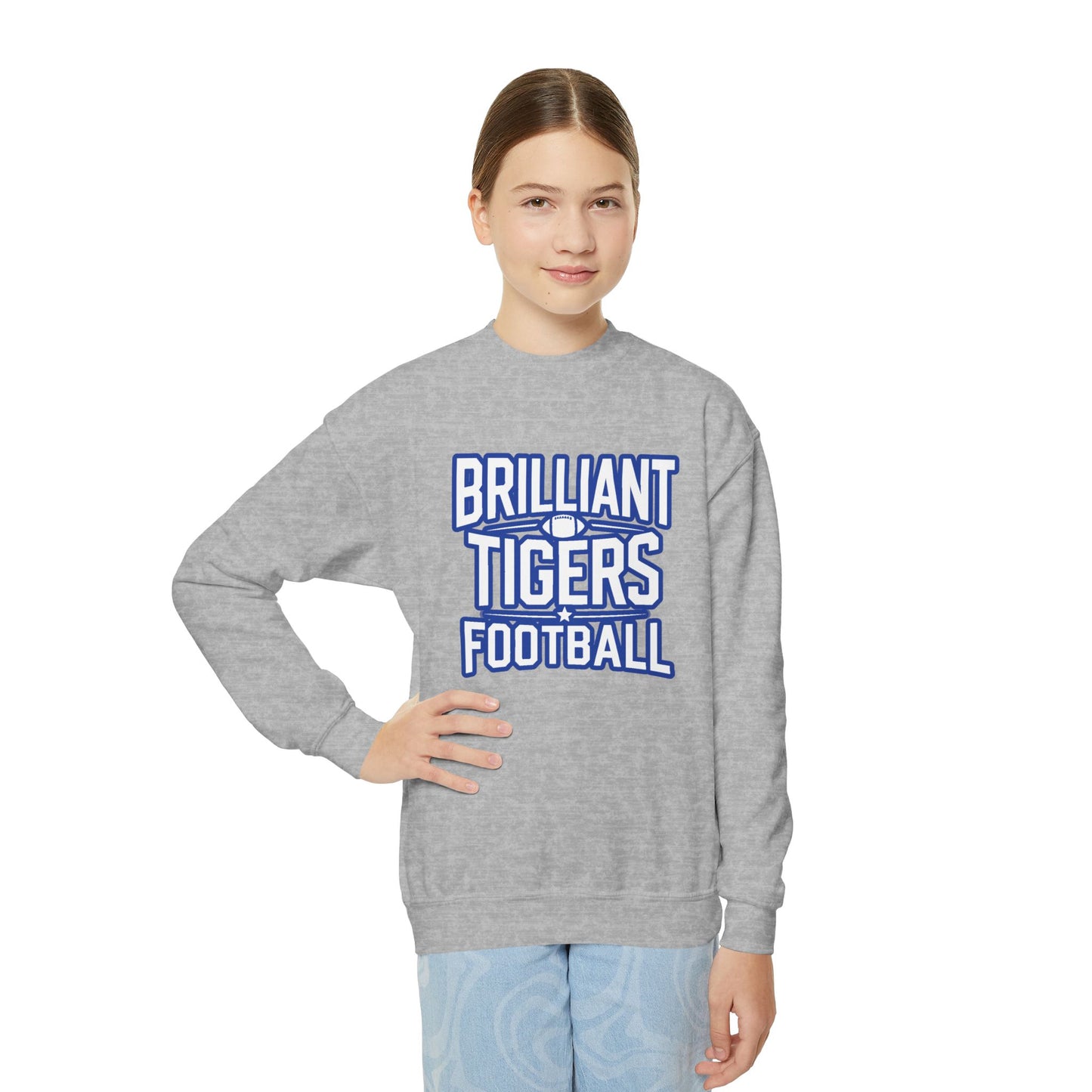 Youth Crewneck Sweatshirt \ Brilliant Tigers Football \ BTF1
