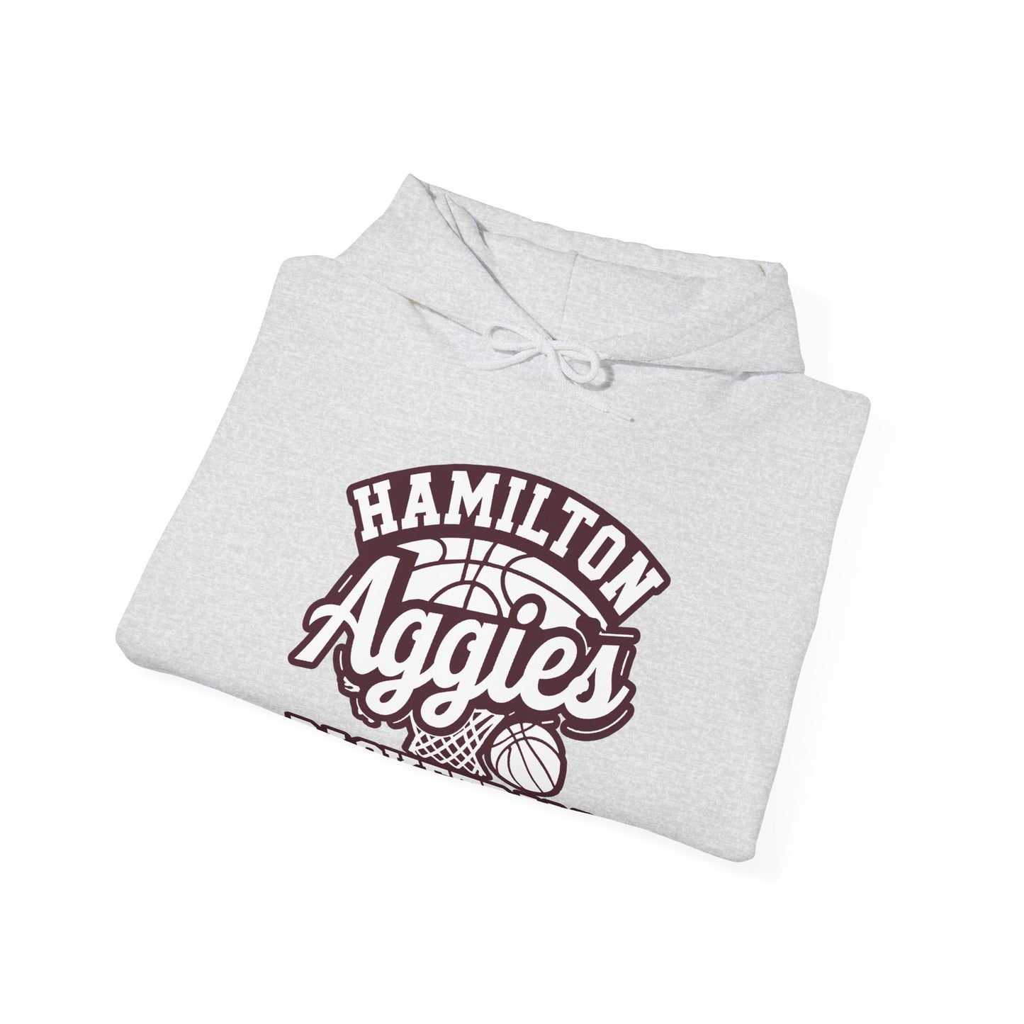 Adult Hoodie Sweatshirt \ Hamilton Aggies Basketball \ HABBG1