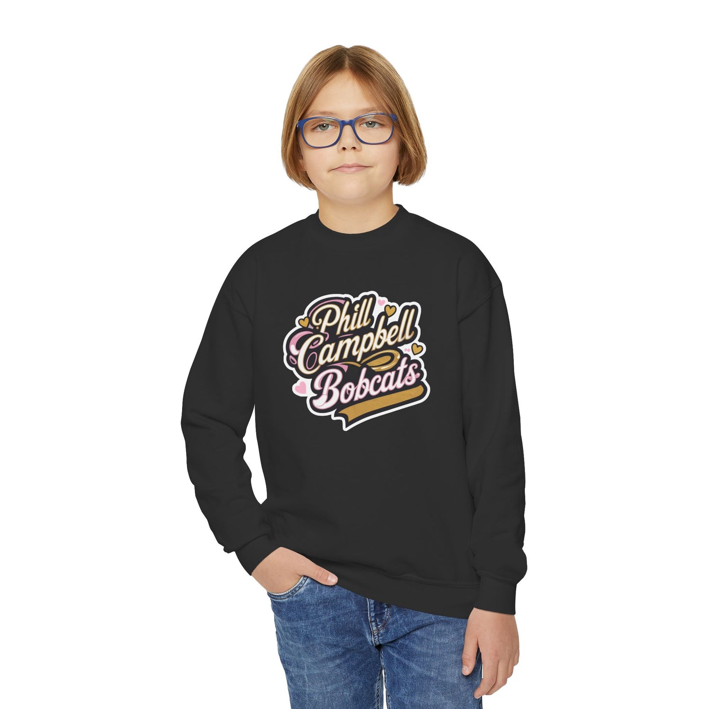 Youth Crewneck Sweatshirt \ Phill Campbell Bobcats \ PCBG1