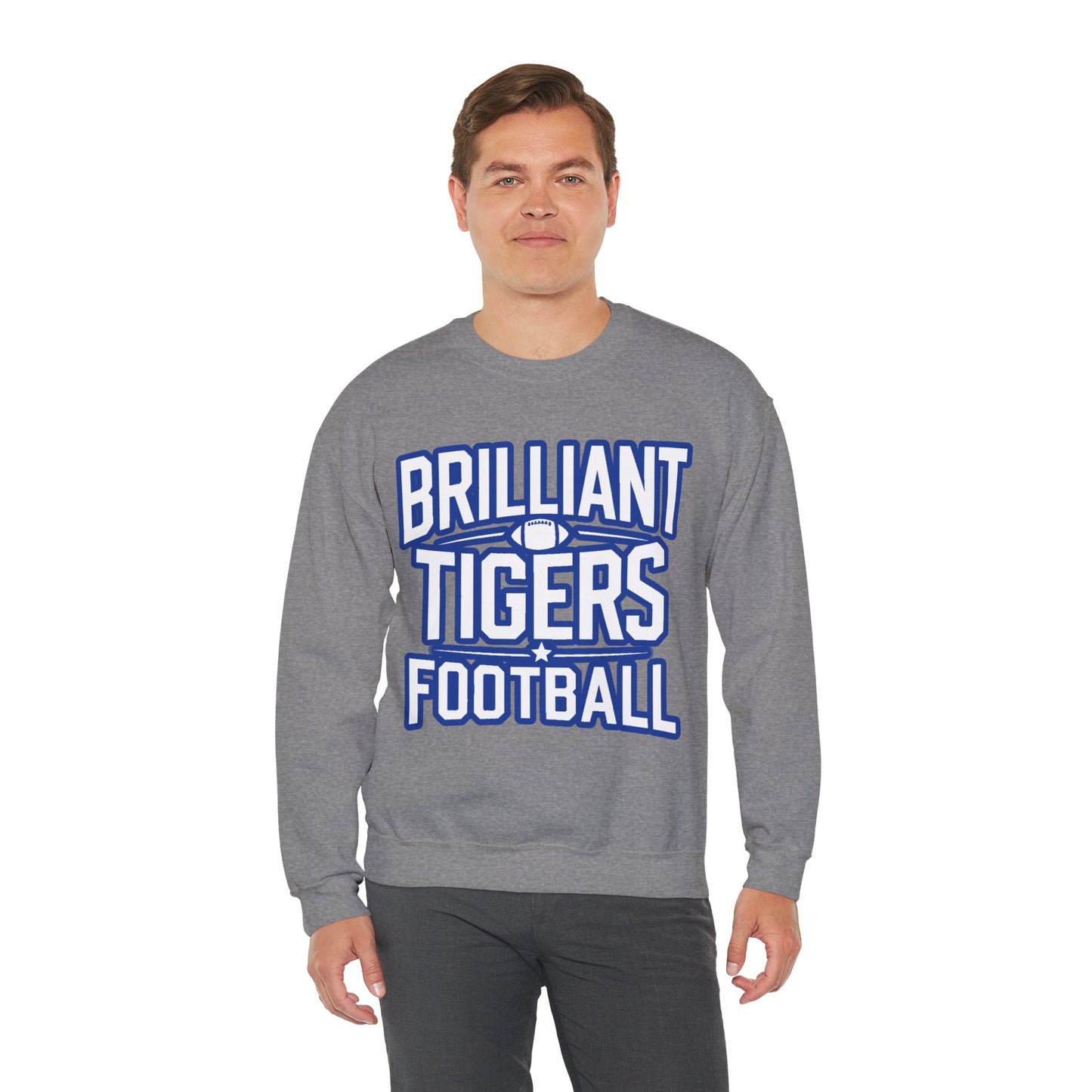 Adult Crewneck Sweatshirt \ Brilliant Tigers Football \ BTF1