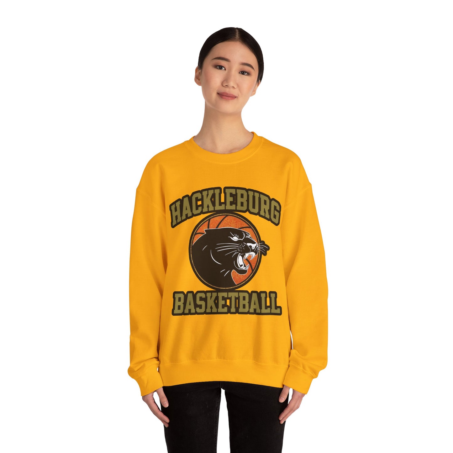 Adult Crewneck Sweatshirt \ Hackleburg Panther Basketball \ HPBK1