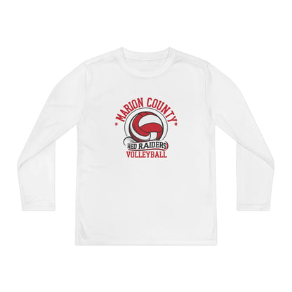 Youth Long Sleeve Tee \ Marion County Red Raiders Volleyball \ MCV1