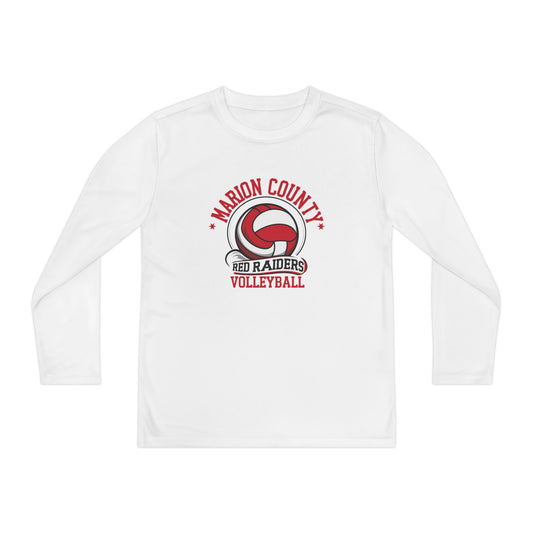 Youth Long Sleeve Tee \ Marion County Red Raiders Volleyball \ MCV1