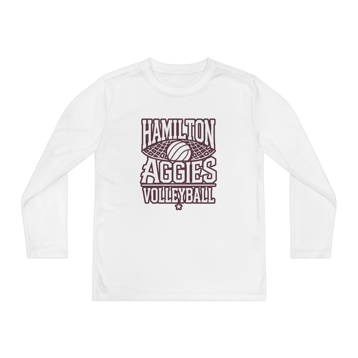 Youth Long Sleeve Tee \ Hamilton Aggies Volleyball \ HAV2