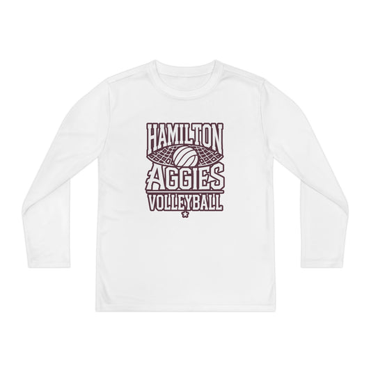 Youth Long Sleeve Tee \ Hamilton Aggies Volleyball \ HAV2