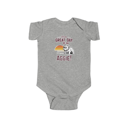 Short Sleeve Baby Bodysuit \ It's a Great Day to be an Aggie! \ GDA3