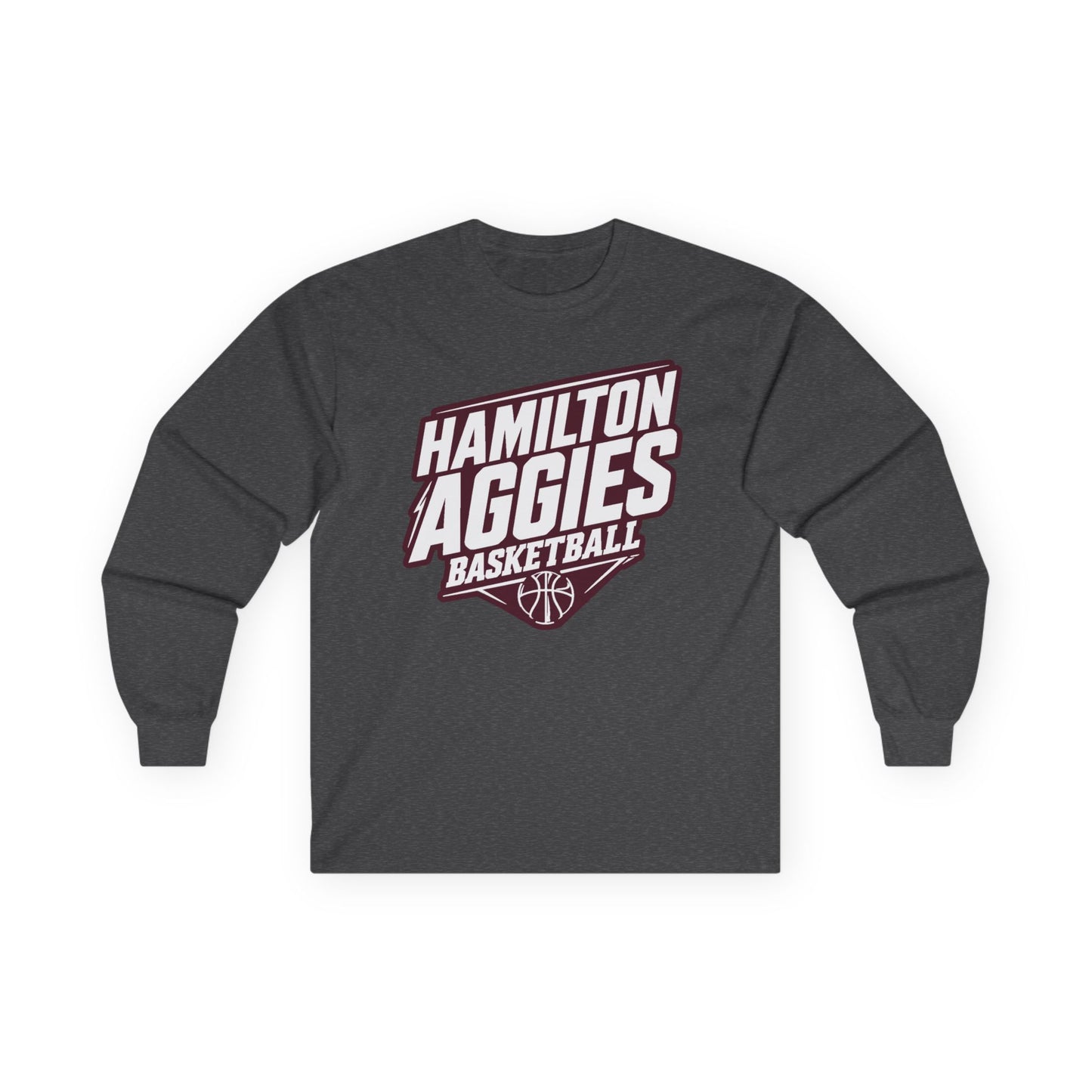 Adult Long Sleeve Tee \ Hamilton Aggies Basketball \ HABB2