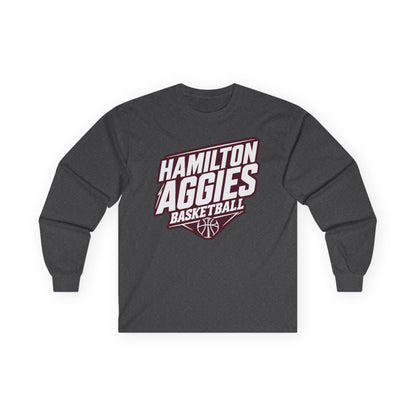 Adult Long Sleeve Tee \ Hamilton Aggies Basketball \ HABB2
