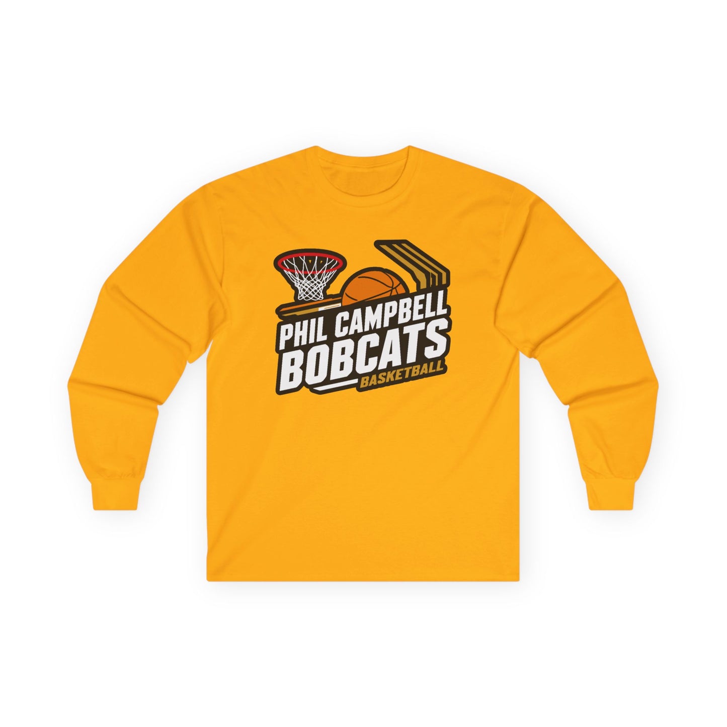 Adult Long Sleeve Tee \ Phil Campbell Bobcats Basketball \ PCBBK1