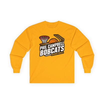 Adult Long Sleeve Tee \ Phil Campbell Bobcats Basketball \ PCBBK1