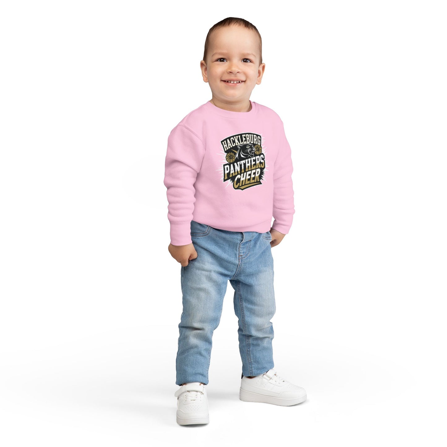 Toddler Crewneck Sweatshirt \ Hackleburg Panthers Cheer \ HPC1