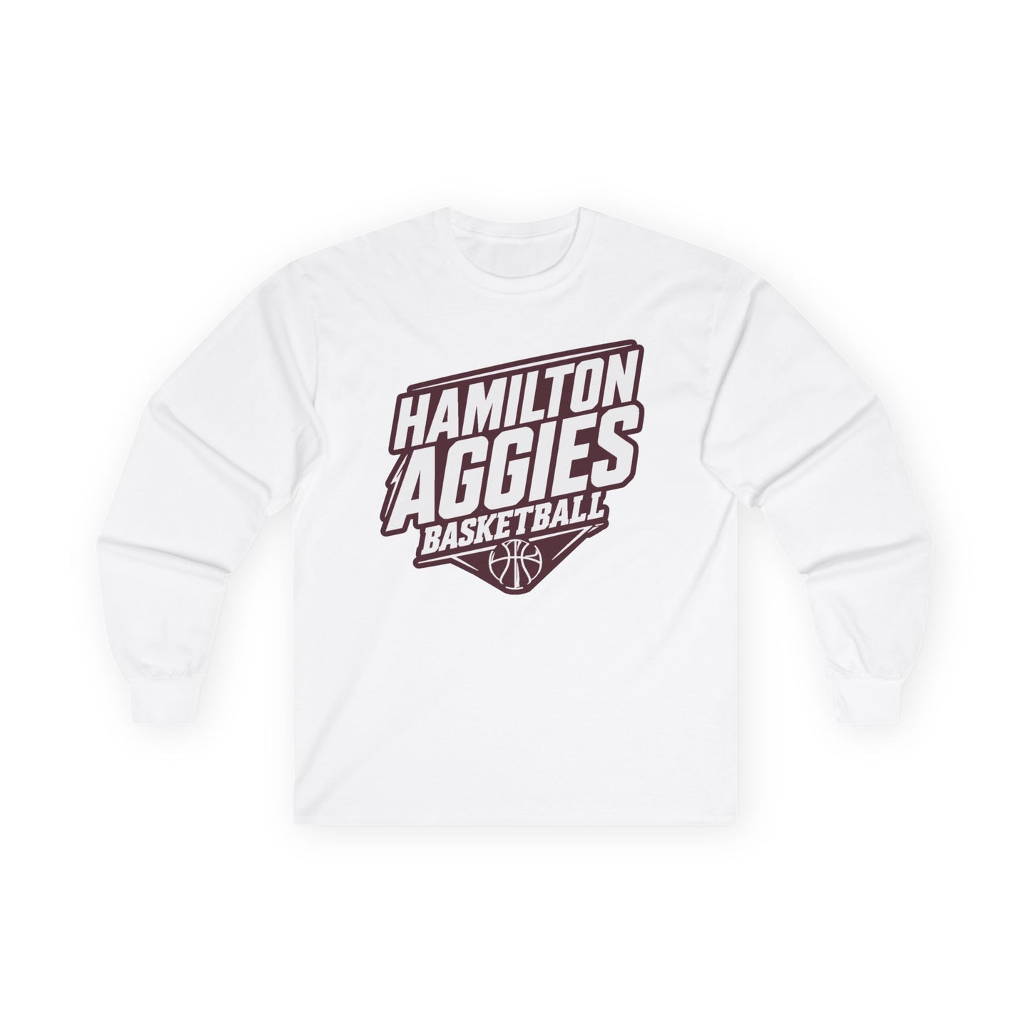 Adult Long Sleeve Tee \ Hamilton Aggies Basketball \ HABB2