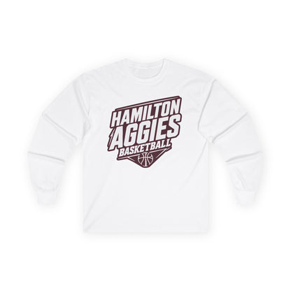 Adult Long Sleeve Tee \ Hamilton Aggies Basketball \ HABB2