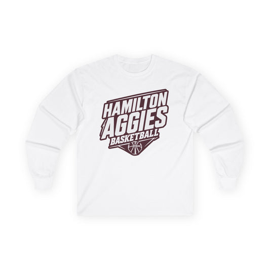 Adult Long Sleeve Tee \ Hamilton Aggies Basketball \ HABB2