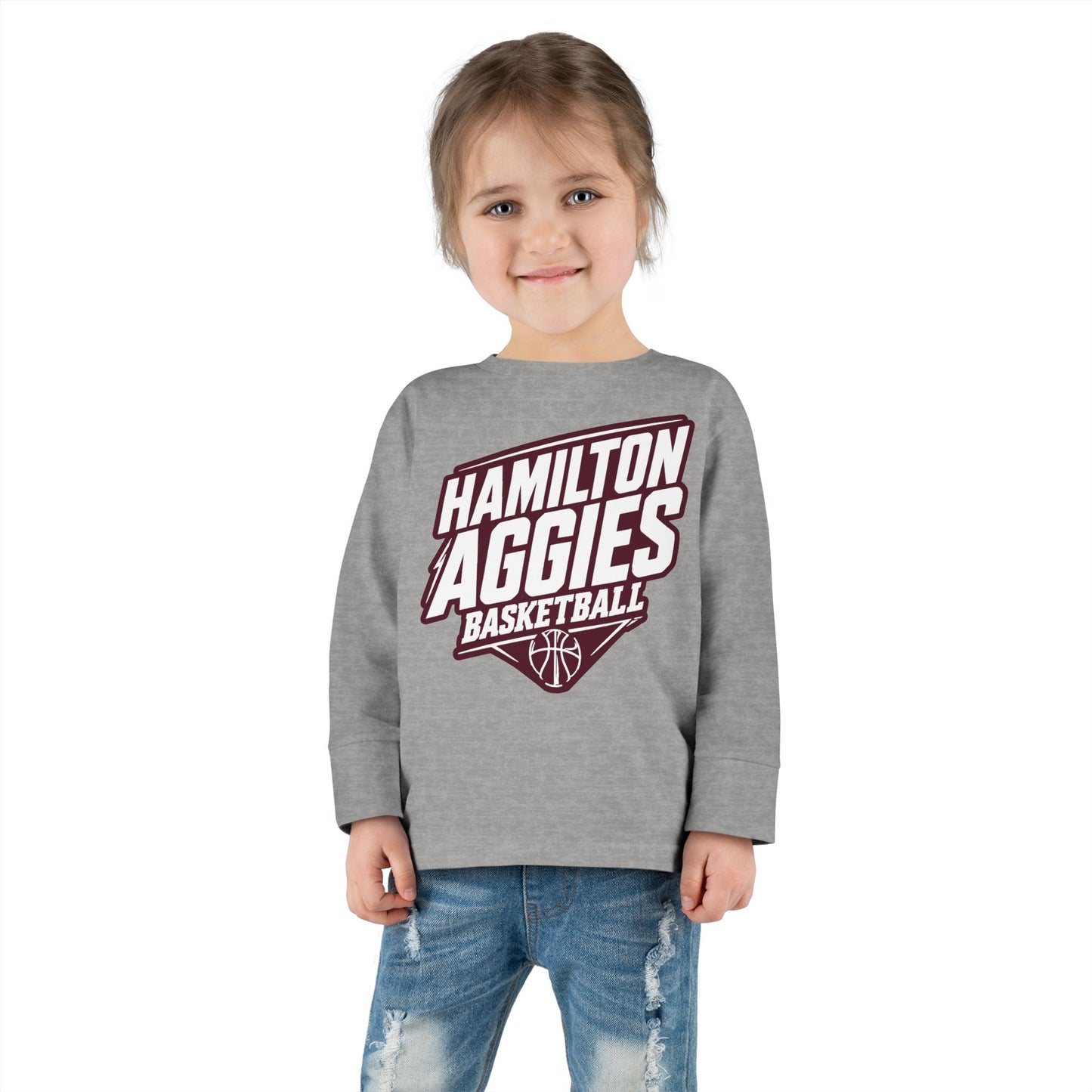 Toddler Long Sleeve Tee \ Hamilton Aggies Basketball \ HABB2