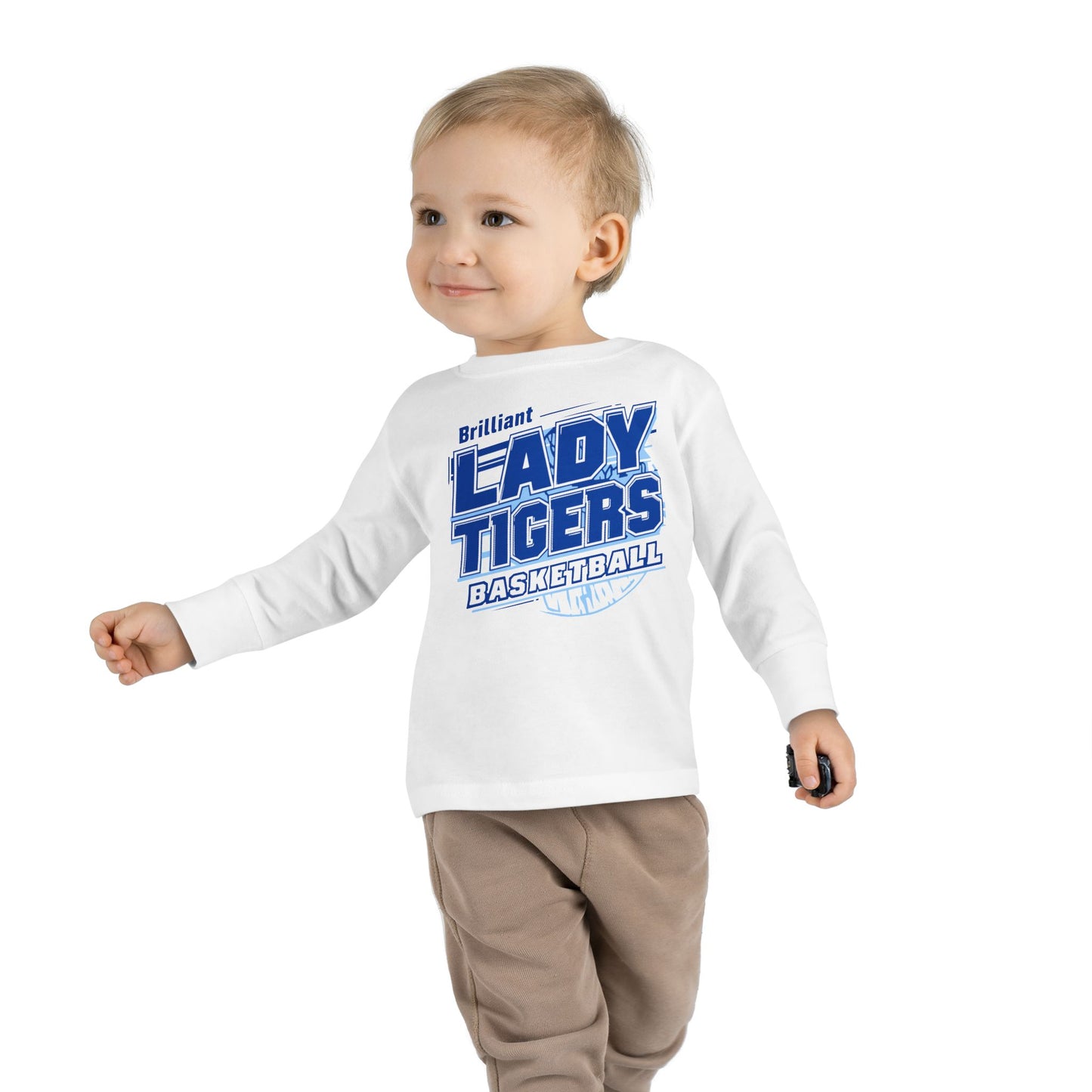 Toddler Long Sleeve Tee \ Brilliant Tigers Basketball \ BTBKG2