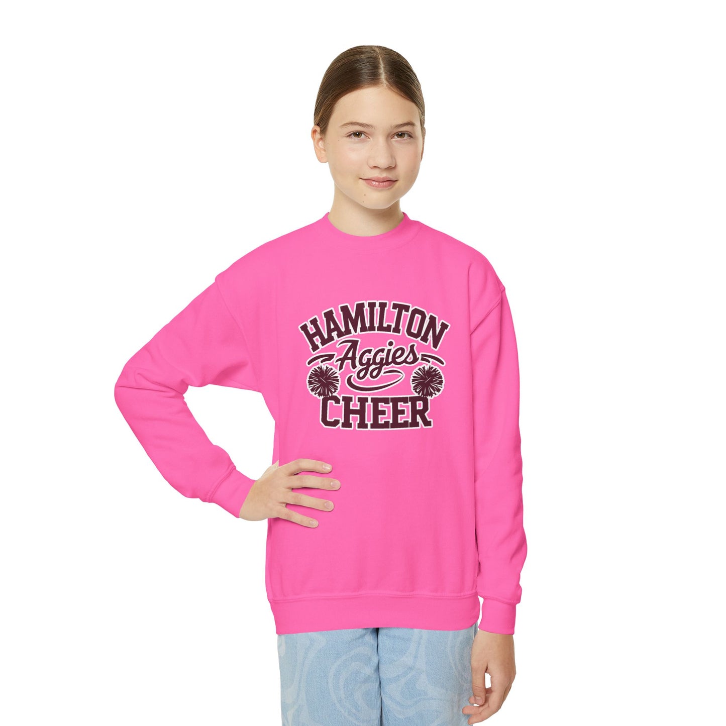 Youth Crewneck Sweatshirt \ Hamilton Aggies Cheer \ Style HAC2