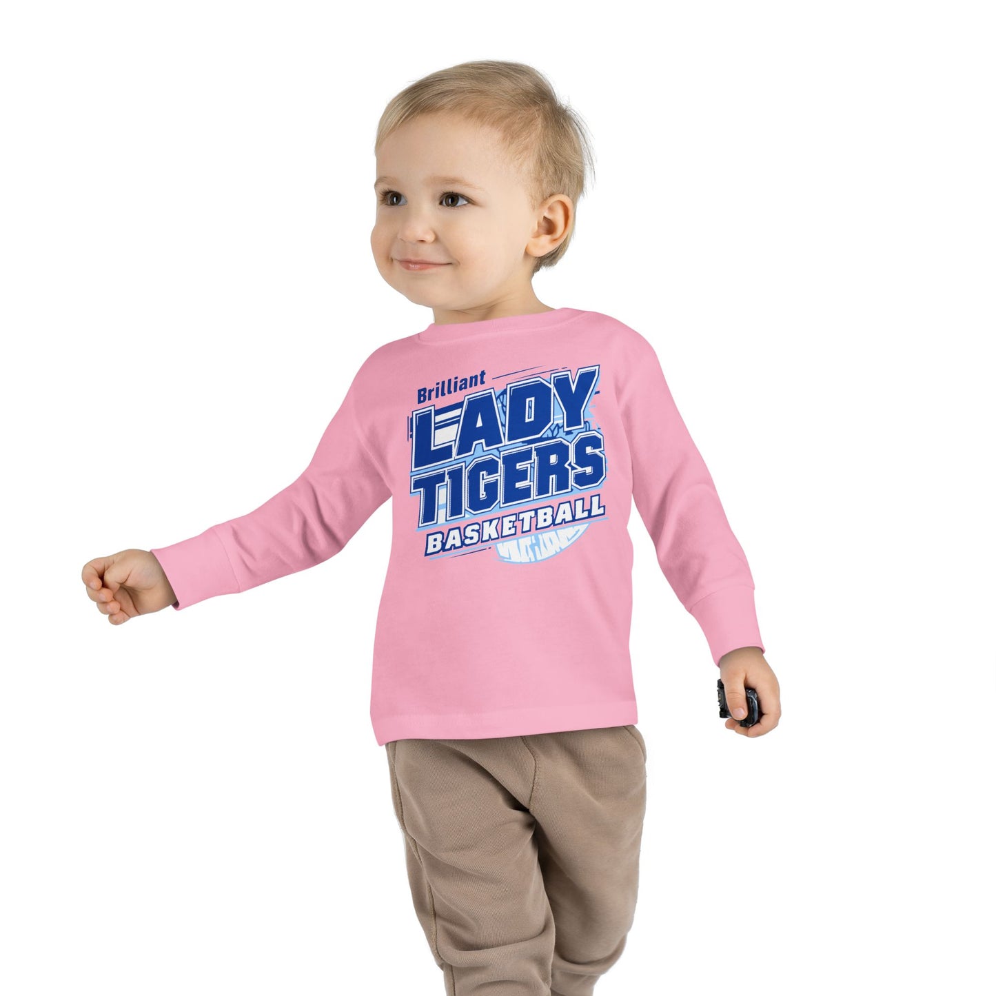 Toddler Long Sleeve Tee \ Brilliant Tigers Basketball \ BTBKG2