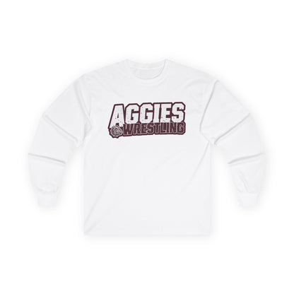 Adult Long Sleeve Tee \ Hamilton Aggies Wrestling \ HAW3