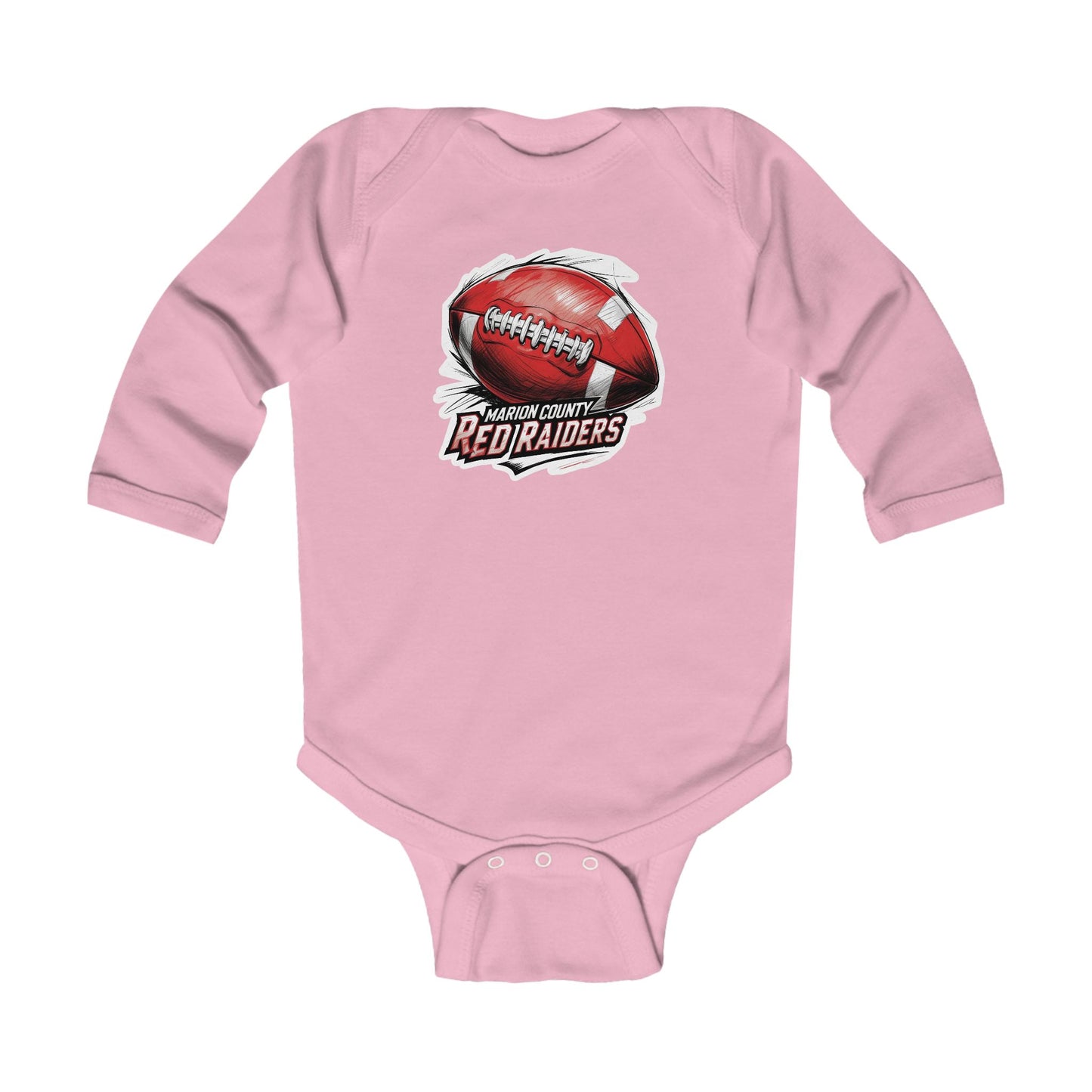 Long Sleeve Baby Bodysuit \ Marion County Red Raiders Football \ MCF1