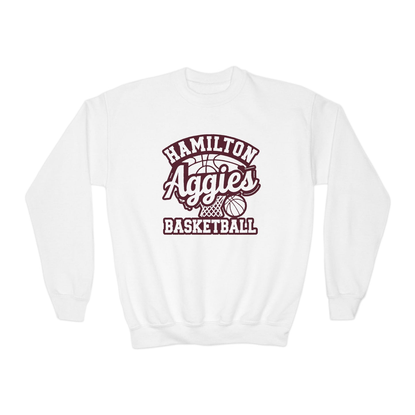 Youth Crewneck Sweatshirt \ Hamilton Aggies Basketball \ HABBG1