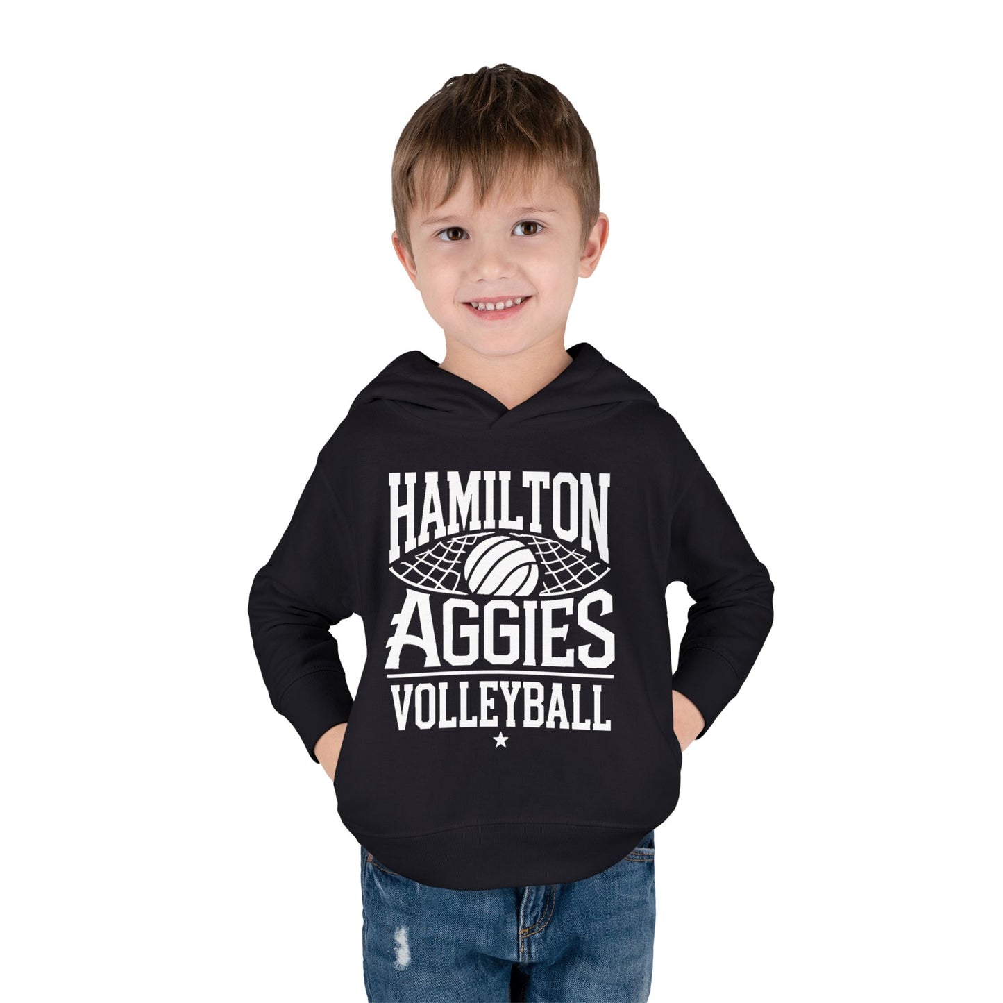 Toddler Hoodie Sweatshirt \ Hamilton Aggies Volleyball \ HAV2