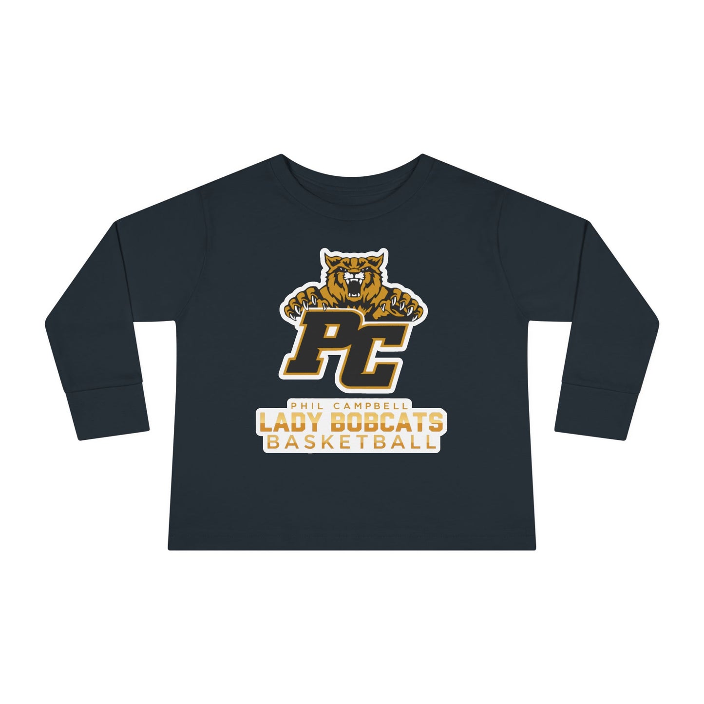Toddler Long Sleeve Tee \ Phil Campbell Bobcats Basketball \ PCBBKG1