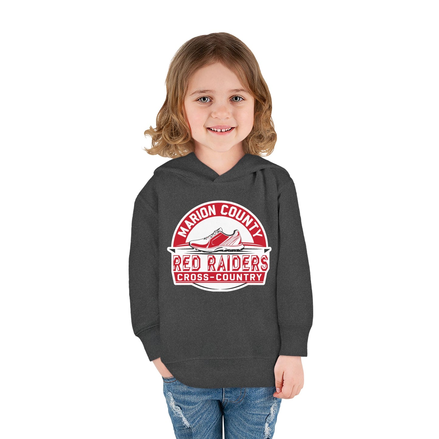 Toddler Hoodie Sweatshirt \ Marion County Red Raiders Cross-Country \ MCCC1