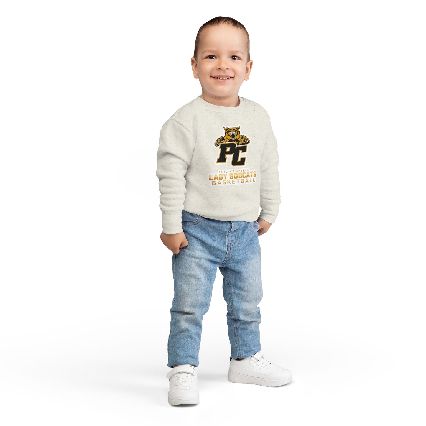 Toddler Crewneck Sweatshirt \ Phil Campbell Bobcats Basketball \ PCBBKG1