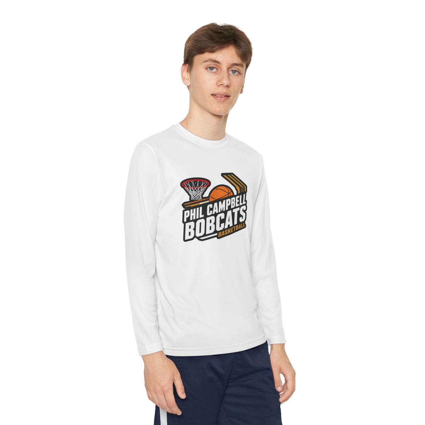 Youth Long Sleeve Tee \ Phil Campbell Bobcats Basketball \ PCBBK1