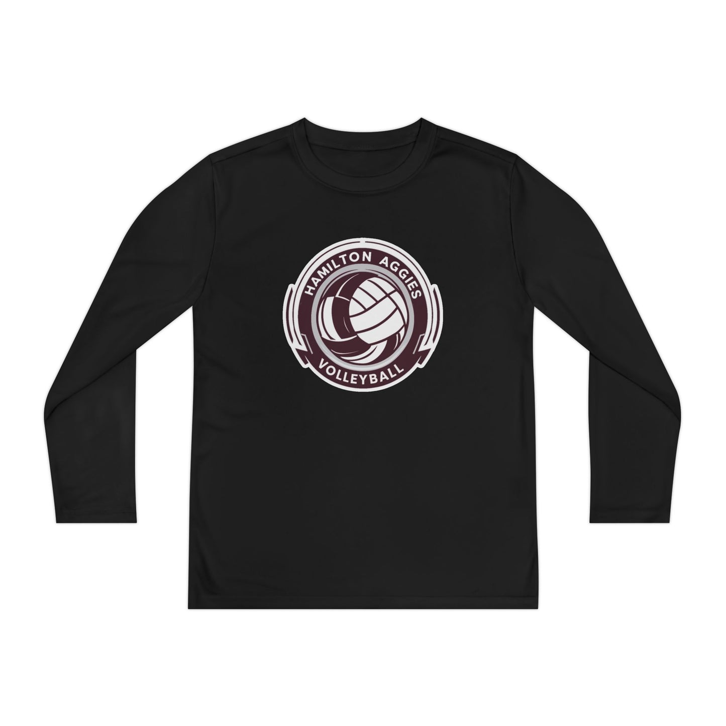Adult Long Sleeve Tee \ Hamilton Aggies Volleyball \ HAV1